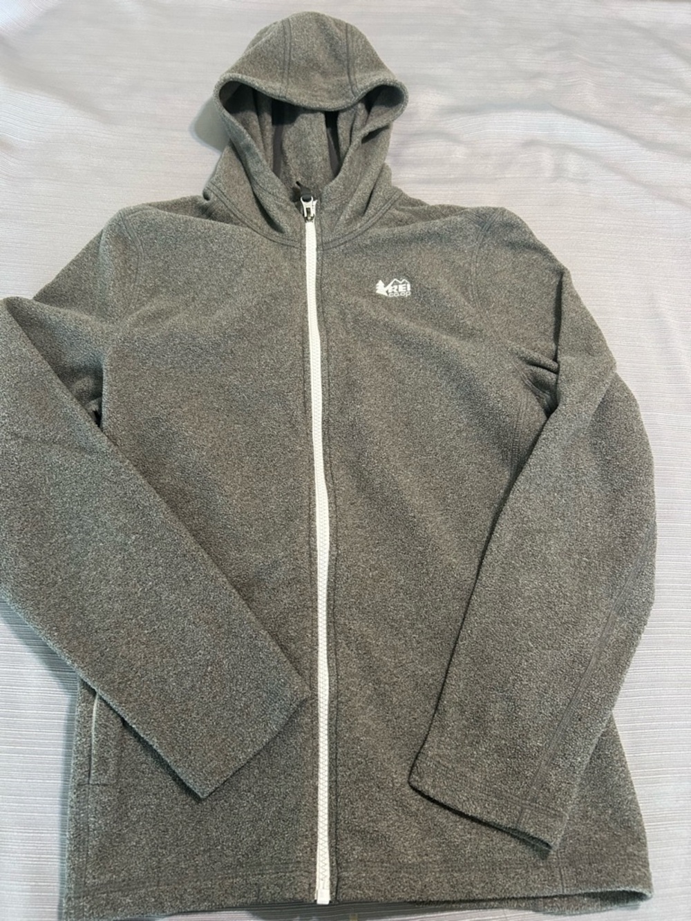 REI Hooded Full-Zip Fleece Jacket - Charcoal Gray